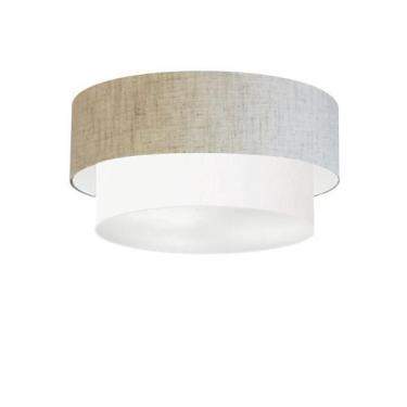 Imagem de Plafon Duplo Cilíndrico Vivare Md-3062 Cúpula em Tecido 45x40cm - Bivo