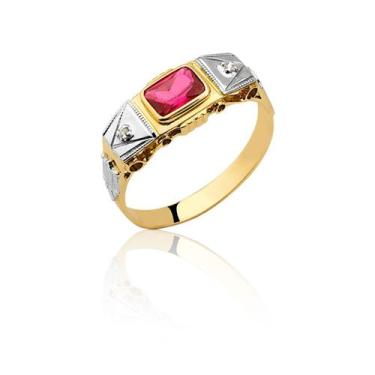 Imagem de Anel De Formatura Masculino Ouro Amarelo E Branco 18k A20 - MAEHLER JO