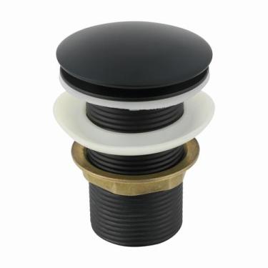 Imagem de Válvula Click Metal Preta Para Banheiros E Lavabos 1.1/4 - Só Acabamen