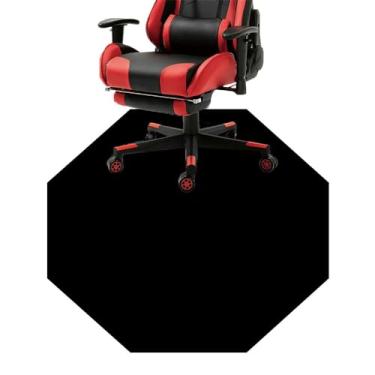 Imagem de Tapete octogonal personalizado para cadeira de jogos, tapetes de cadeira de escritório personalizados com seu logotipo de imagem de foto de texto, tapete de cadeira multiuso para protetor de piso de