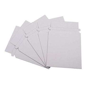 Imagem de Maxtek 100 envelopes de papelão branco Stay Flat CD/DVD, 14 x 14 cm, adesivo autovedante com aba