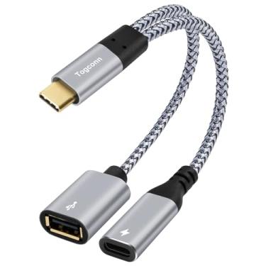 Imagem de Adaptador USB C para USB OTG e divisor de carregador PD, cabo Y 2 em 1 USB tipo C para USB fêmea OTG e cabo de carregamento rápido PD 60W para iPhone 15/15 Pro Max, MacBook Pro Air, Galaxy S24, Pixel