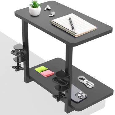 Imagem de VIVO Prateleira flexível de 40,6 cm para acessórios de mesa, dispositivos de jogos e muito mais, 4 opções de configuração, organizador de mesa, preto, DESK-SHELF2CS