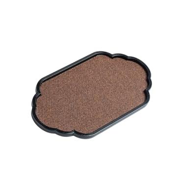 Imagem de SiaBiced Bandeja para chá, bandeja para cama, bandeja decorativa, bandeja para café da manhã para sala de estar, armazenamento para comer, Oval Irregular