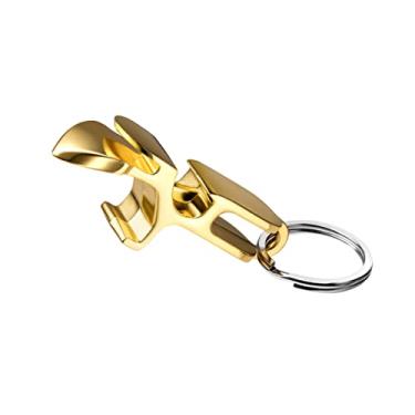 Imagem de Abridor de garrafas de metal para espingarda – ferramenta de espingarda 4 em 1, abridor de abas de cerveja, abridor de garrafas, extremamente durável, jogos de bebida (dourado)