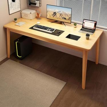 Imagem de Mesa de jogos moderna para computador, mesa de estudo, mesa de trabalho, estilo simples, mesa executiva de PC, resistente e estável para escritório em casa, madeira, 100 x 55 x 75 cm (39 x 22 x 29
