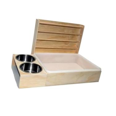 Imagem de IEUDNS Alimentador para coelhos, alimentador para coelhos, banheiro, playground, bandeja de areia, brinquedo para alimentação, suprimentos para animais de