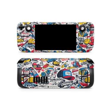 Imagem de TACKY DESIGN Película de grafite compatível com Steam Deck Skin LCD e compatível com Steam Deck OLED Skin, decalque de vinil artístico premium 3M, linda capa colorida
