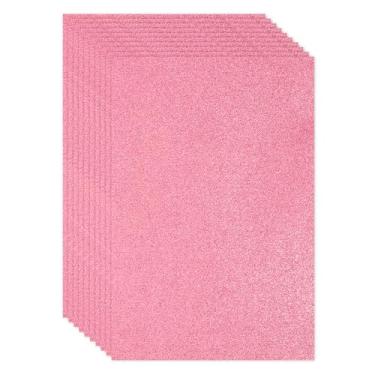 Imagem de PATIKIL Folha de espuma com glitter EVA brilhante rosa escuro 28 x 20 cm de espessura com adesivo traseiro brilhante EVA Glitter feltro para projetos de artesanato DIY, 10 peças