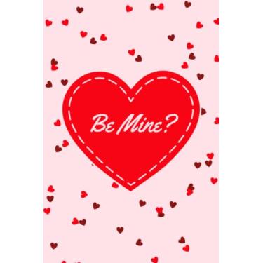 Imagem de Stitched Be Mine Heart Journal: Valentine’s Day Love Notebook – Pink Red Burgundy
