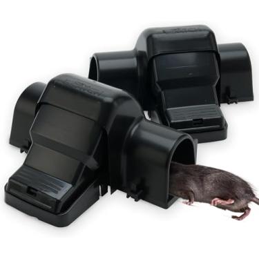 Imagem de UCatch Armadilhas para Ratos Internas e Externas – Pacote com 2 Armadilhas Grandes para Ratos de Entrada Dupla Externa e Interna para Casa, Jardim e Restaurante com 99,9% de Taxa de Armadilhas | Fácil