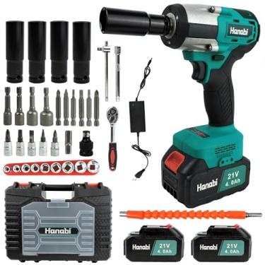 Imagem de Chave De Impacto 13mm Brushless 500nm 2 Baterias Portátil Hanabi