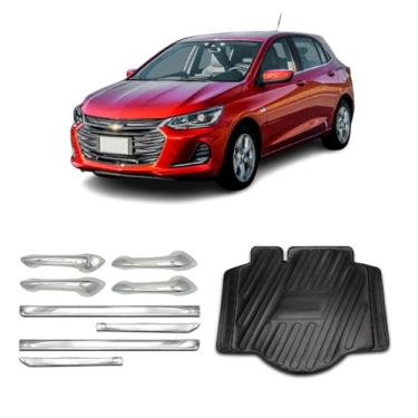 Imagem de Kit para Adaptável Para Onix 2020 2021 2022 2023 2024 Aplique Maçaneta 4 Portas C/1 Keyless Protetor de Porta-Malas Friso Lateral da Porta X-Treme.