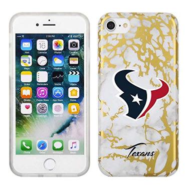 Imagem de Prime Brands Group Capa de celular com estampa de mármore branco e dourado em TPU para Apple iPhone 8/7/6S - Licenciado pela NFL Houston Texans
