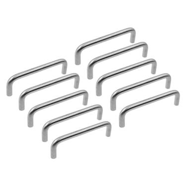 Imagem de Puxador de armário, puxador de gaveta SUS304, puxador de armário em forma de U, maçaneta de porta prata sólida em forma de D, ferragens industriais resistentes de armário central de 96 mm/3,78 pol.