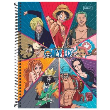 Imagem de Caderno Universitário One Piece Tilibra Capa Dura Espiral - 1 Matéria 80 Folhas Todos Os Personagens