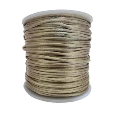 Imagem de Rolo Cordão Fio De Cetim Seda Rabo De Rato 1mm 50m - ArtePunto, Marfim