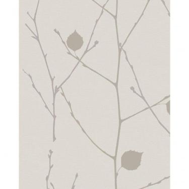 Imagem de Papel De Parede Gina Galho Com Folhas Nude E Roxo 57844 Rolo 10m X 0,53m