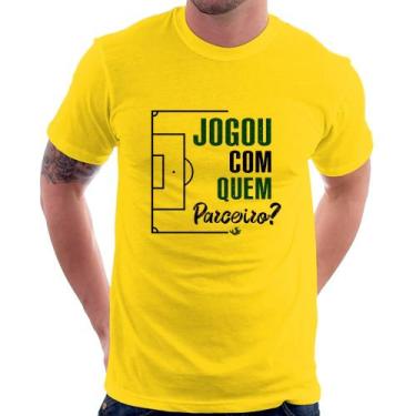 Imagem de Camiseta Jogou com quem parceiro - Foca na Moda, Amarelo, M