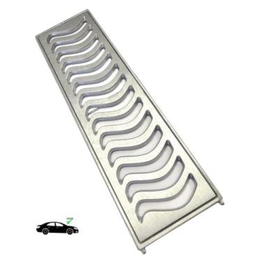 Imagem de Grelha Pluvial 15x50 com Suporte - Alumínio Escovado  - ZNubi Grelhas 
