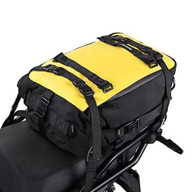 Imagem de Rhinowalk Bolsa para motocicleta Bolsa traseira de motocicleta à prova d'água grande capacidade Mochila de motocicleta Bolsa versátil com alças (Amarela, 20L)