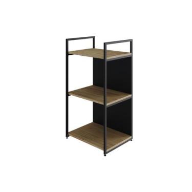 Imagem de Estante C/03 Prateleiras 84x45x33cm C/Fundo Yon - Metalig, Vermont Oak