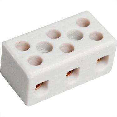 Imagem de Conector Porcelana Brasfort 3Polos 10Mm 8610 - Kit C/50