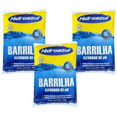 Imagem de Kit 3 Barrilha Elevador De Ph Para Piscina Hidroazul 2 Kg - Geral