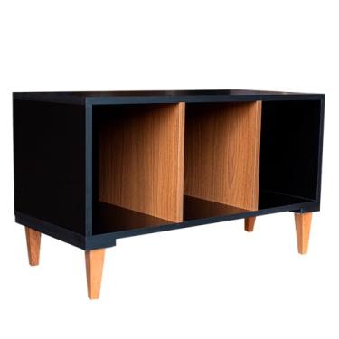 Imagem de Rack Para Vinil e Toca Discos PENY (Preto/Louro Freijó)