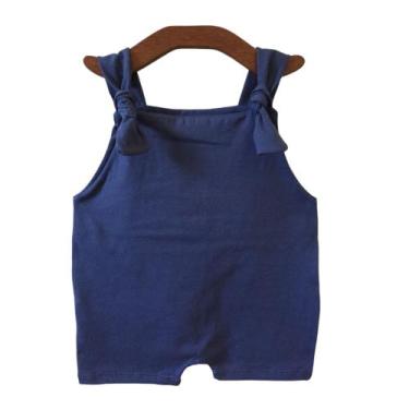 Imagem de Jardineira Curta COLORS para Bebê Menina Menino de Malha com Alça Regu