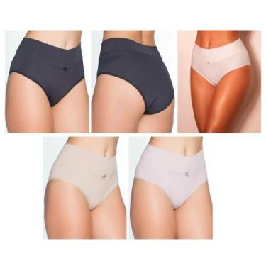 Imagem de Kit 5 Calcinha Plus Size Cos Alto Tanga Rara  - RARA MODA INTIMA, Unic