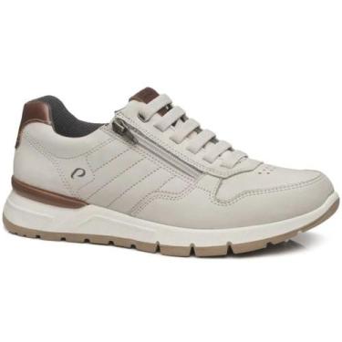 Imagem de Tênis casual pegada masculino em couro 111603, Gelo conhaque, 42