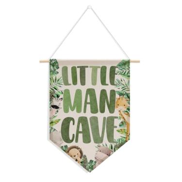 Imagem de Placa de caverna para meninos, quarto de bebê, berçário, decoração de parede, selva, animal, pendurar na parede, bandeira, faixa para sala de jogos, quarto de meninos, sala de jogos, decoração de