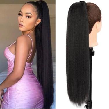 Imagem de Aplique Rabo de cavalo Orgânico Liso Preto 65cm - Gm hair