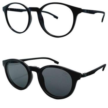 Imagem de Oculos Redondo Mormaii Swap 2 6071 Preto Brilho Com 1 Clipon, Preto br