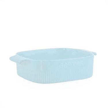 Imagem de Germer, Travessa quadrada em porcelana, modelo assar ou servir, refratária, 2000 ml, Azul