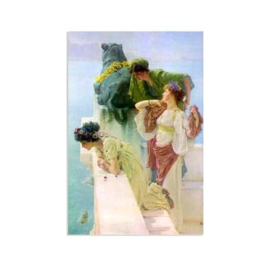 Imagem de MOBYAT Pôster A Coign of Vantage por Lawrence Alma Tadema Prints, reprodução de pintura a óleo, impressão giclée em tela, arte de parede pronta para pendurar para decoração de quarto de casa. 60 x 40
