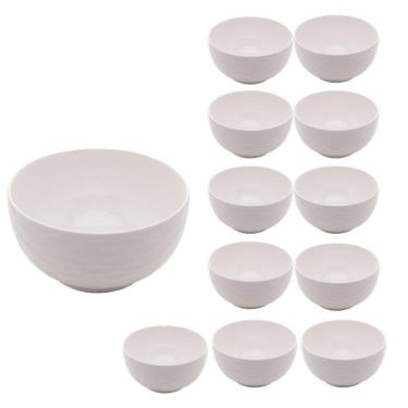 Imagem de Jogo 12 Bowl De Porcelana Tigela Cumbuca Cor Branco New Bone Lagos Lyor 11,5cm