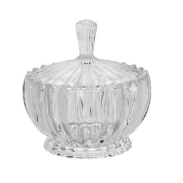 Imagem de Bomboniere Potiche Decorativo Baleiro De Cristal Com Tampa Geneva 17cm Wolff