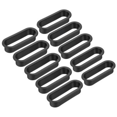 Imagem de PATIKIL Grade de ventilação oval de 10 cm, pacote com 10 capas de ventilação de plástico com persianas, saída de ar de malha para armário de guarda-roupa, armário de sapatos, preto