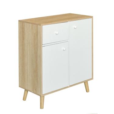 Imagem de Armário Multiuso Enid 1 gvt 2 pt Branco e Natural