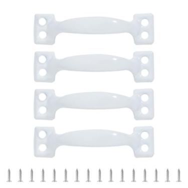 Imagem de PTILSERY 4 peças puxadores de porta de celeiro puxadores de metal para gavetas de armários e portões de madeira puxador de móveis de ferro prático para casa