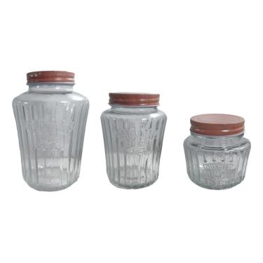 Imagem de Jogo Com 3 Potes Vidro Safira 980/480/280Ml - Safira