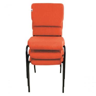 Imagem de 03 Cadeiras Empilhável Para Igrejas Evangélicas Linha Church Vermelho