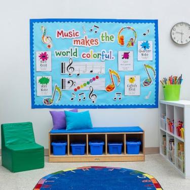 Imagem de Quadro de avisos para sala de música – 40,6 cm x 62,2 cm (1 conjunto) - Decorações de cartolina divertidas e educativas para monitores de sala de aula e materiais de professores de música