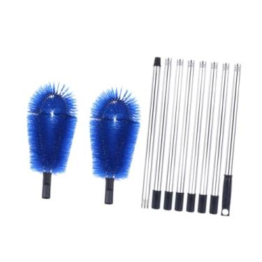 Imagem de Bothyi Limpadores de escova de calhas de chuva, ferramenta de cobertura de comprimento ajustável protetor de calha de calha de aço inoxidável, Azul