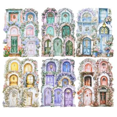 Imagem de AuriicLeaf Conjunto de adesivos de cartolina de porta pop-up, 60 peças de adesivos de portal de fantasia para álbuns, diário, artesanato DIY e decoração de planejador