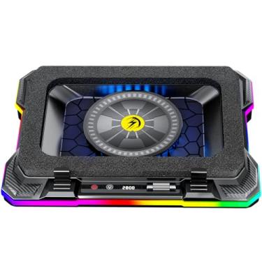 Imagem de AICHESON Cooler Para Laptop Gamer, Ultrarresfriamento Com Queda De Temperatura De 10°C A 35°C, Base De Suporte Para Ventilador Turbo Rgb Para Laptops De 14 A 19 Polegadas
