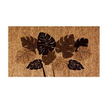 Imagem de Capacho Retangular Fibra De Coco Base PVC 60x33cm - Komeco, Folhagem M