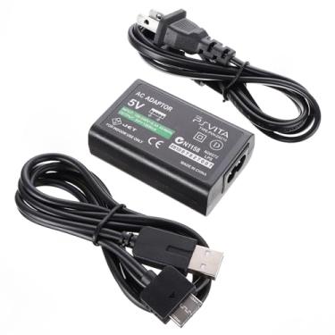 Imagem de Finera Adaptador De Energia Ca De Substituição Para Carregador De Parede Para Ps Vita 1000, Adaptador Ca Com Cabo De Carregamento Usb Compatível Com Console Ps Vita 1000